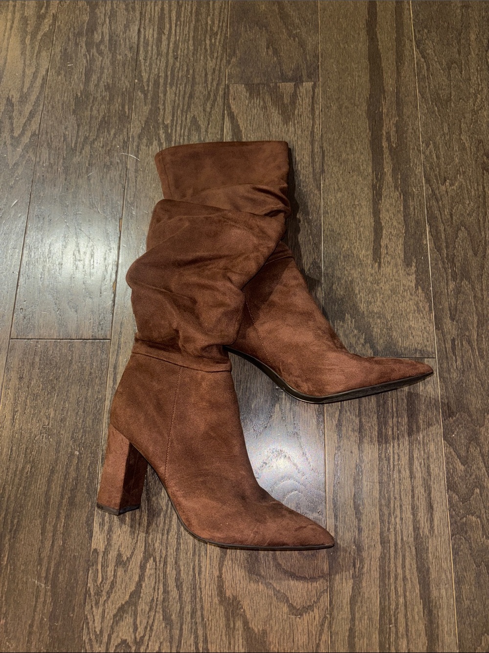 Marc Fisher Suede Slouch Block Heel Boots